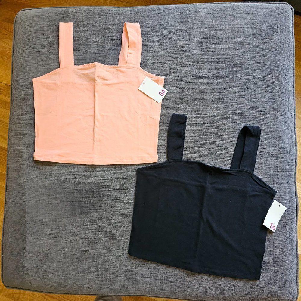 Kohl's SO Women Multi Colors & Sizes Square Neck Fitted Pack of 3 Tank Tops NWT - Picture 9 of 16